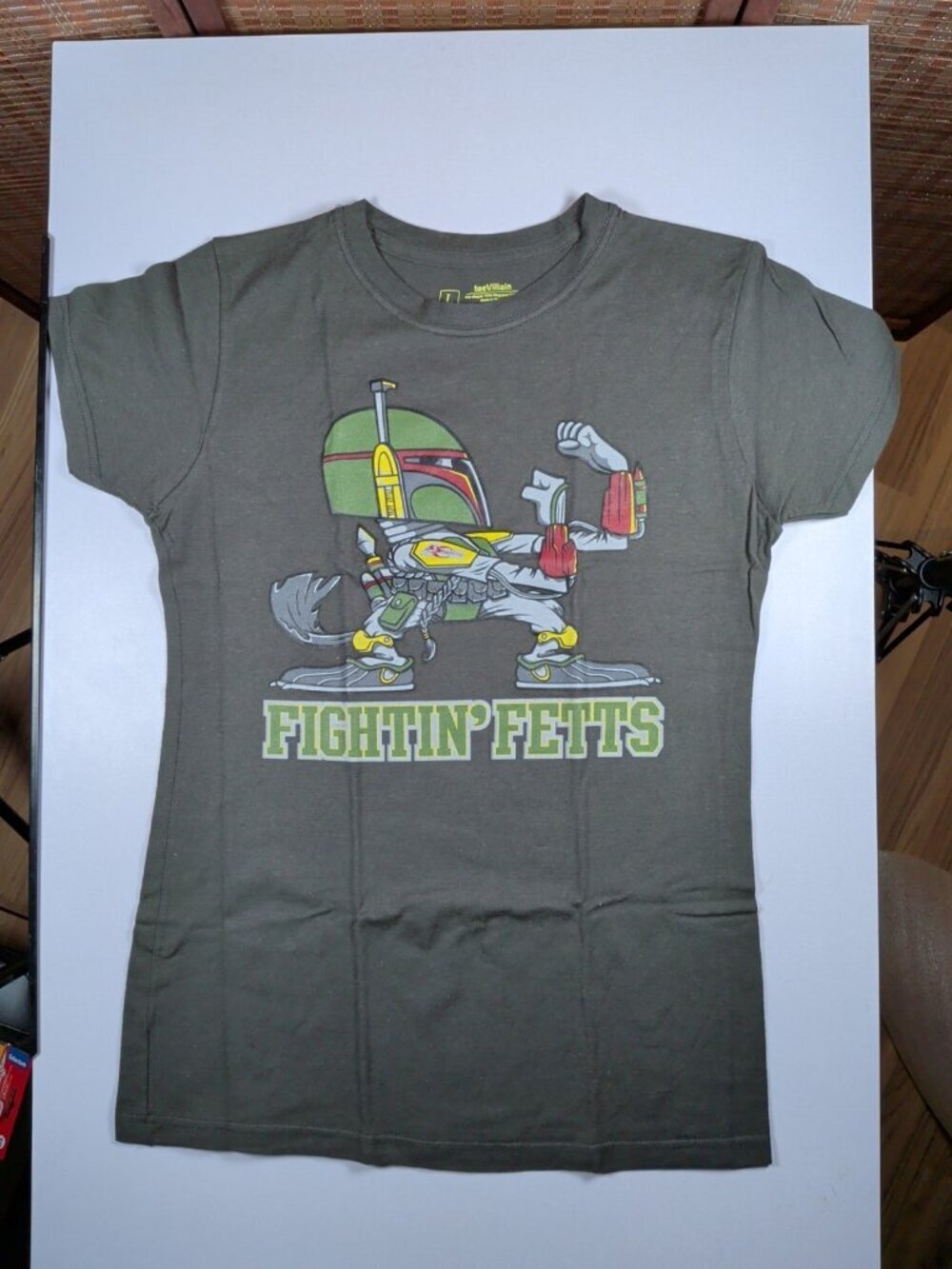 Size Large TeeVillain Star Wars Boba Fett Notre Dame Fightin' Fetts T-shirt Rare